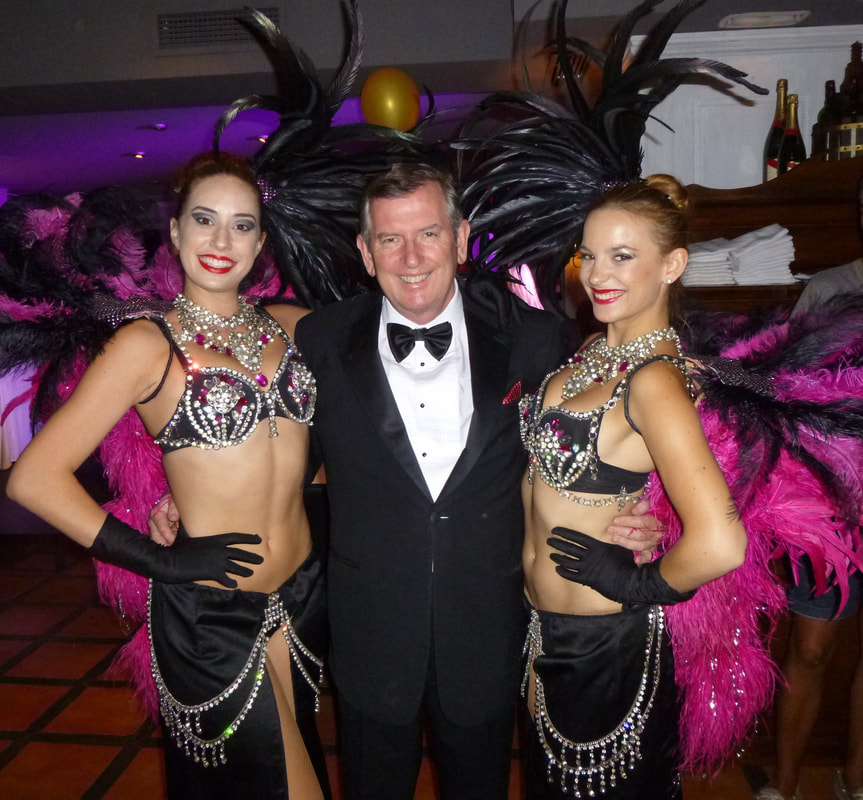 Martin Joseph with The Las Vegas Showgirls in Puente Romano Hotel, Marbella